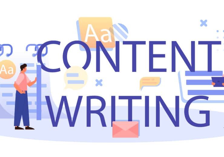 Content writing typographic header. Professional speaker or journalist